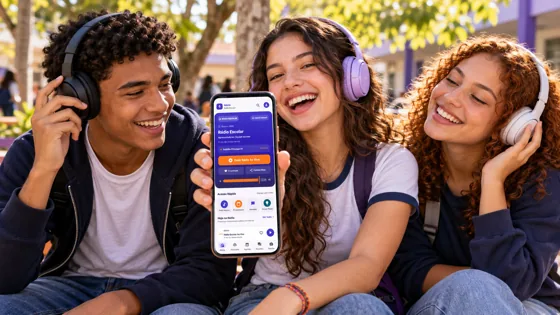 Amigos conectados à rádio escolar — Rádio Escolar, Escola em Rede