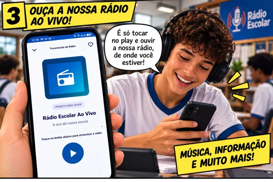 Ouça a rádio escolar ao vivo — Rádio Escolar, Escola em Rede