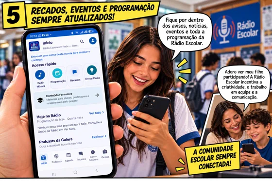 Rádio escolar: comunidade sempre conectada — Rádio Escolar, Escola em Rede