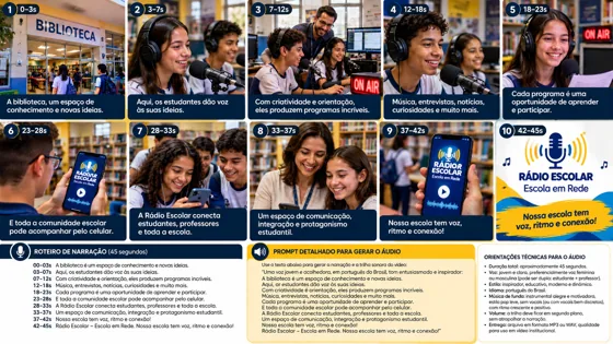 Storyboard da Rádio Escolar — Rádio Escolar, Escola em Rede