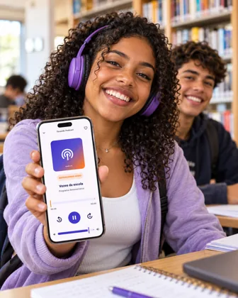 Vozes da escola na biblioteca — Rádio Escolar, Escola em Rede